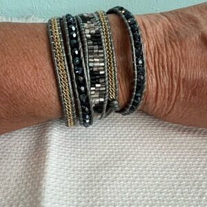 Nakamol beaded wrap bracelet adjustable
